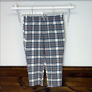 L.L. Bean Men's Blue and White Plaid Pajama Pants- 3X